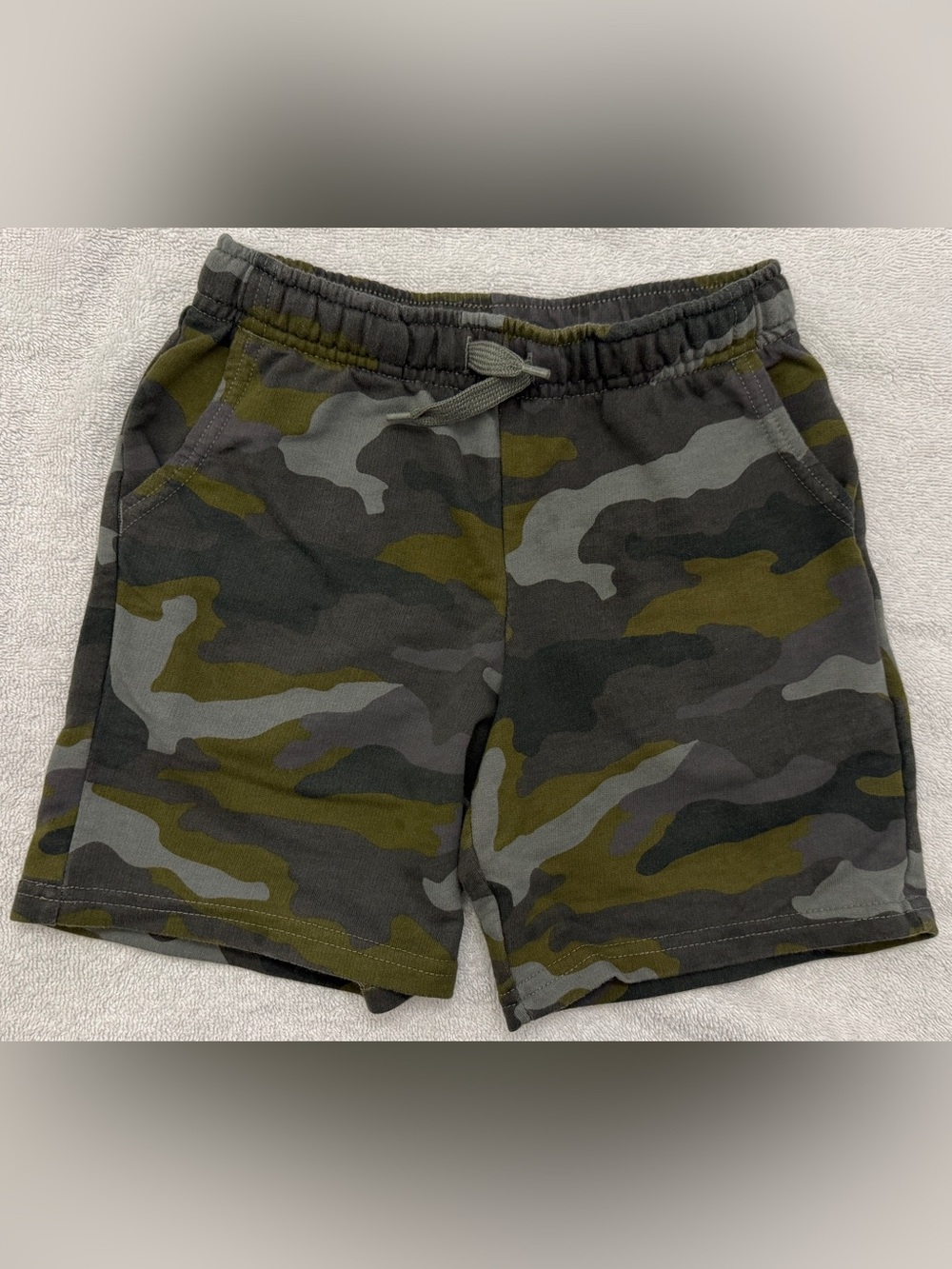 Cat & Jack Olive Green and Gray Camo Shorts